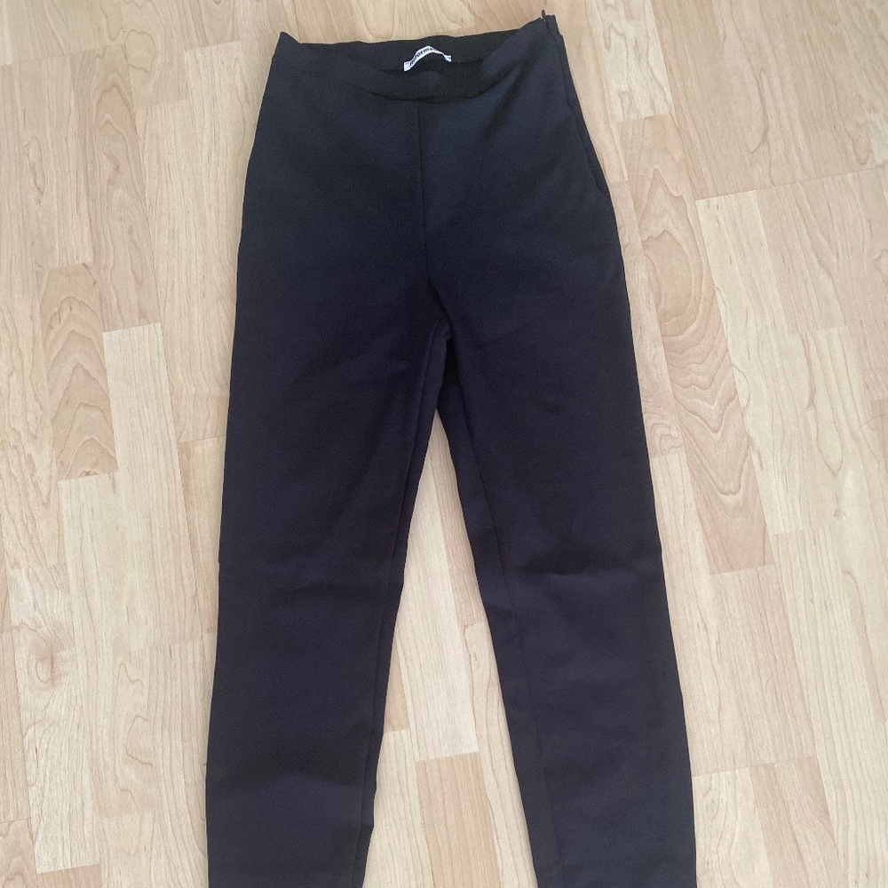 Reformation split hem black pants
